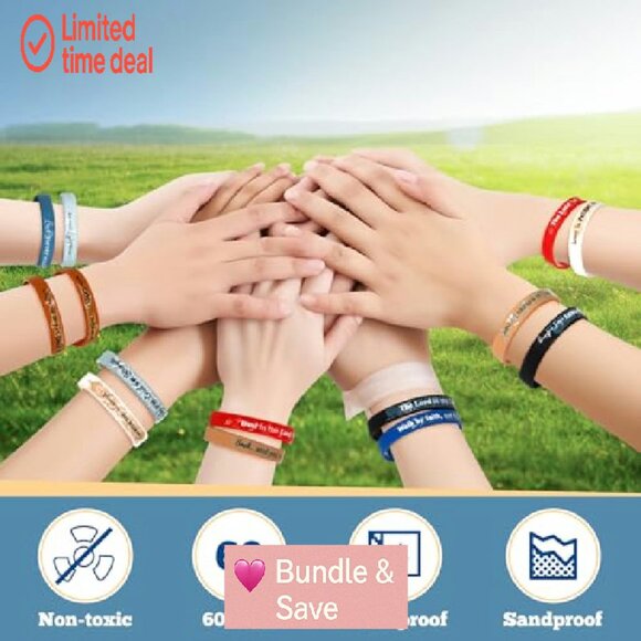 60 Silicone Bible Verse Bracelets Inspirational Christian Wristbands Bulk - Picture 5 of 7